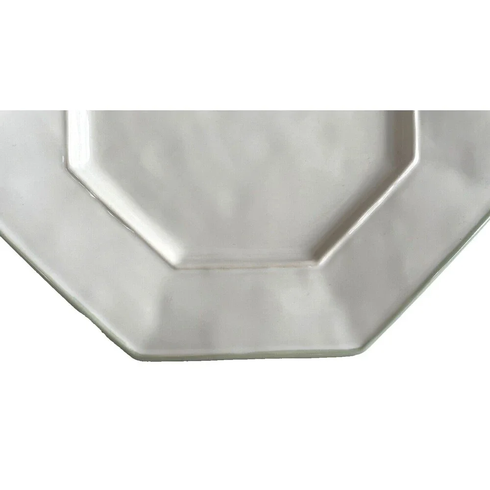 Juliska Petit Singe 9” Plate Octavia Whitewash Cucumber Trim Octagon Set of 3